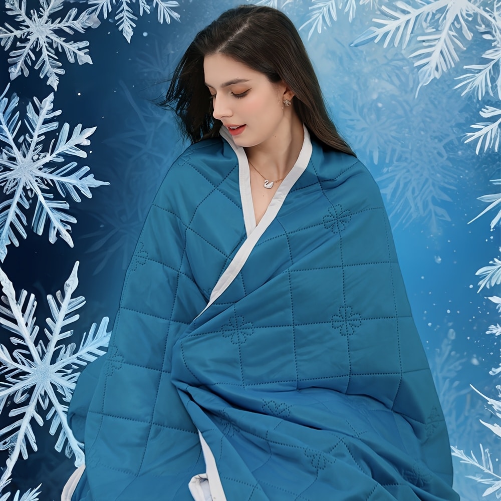 Cooling Blanket for Hot Sleepers ¨C Lightweight Knit Acrylic Throw Blanket, Breathable Air-Cooled Comforter for Summer, Soft Moisture-Wicking Blanket in Throw Twin XL Queen King, Sky Blue Grey Lake Blue Light Green Purple