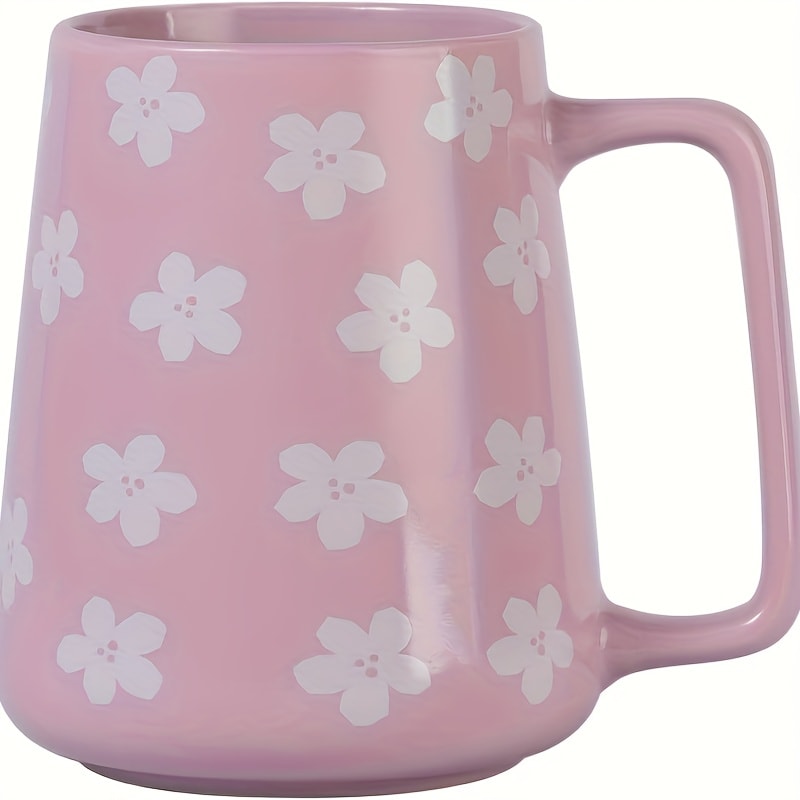 Large Ceramic Coffee Mug 24oz with Big Handle ¨C Microwave & Dishwasher Safe Extra Large Tea Cup | Colorful Conical Mug for Office Home Travel Gift in Green Pink Violet Blue