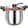 Stainless Steel Quick Cooking Pot with Lid Large Capacity ¨C Food-Grade Non-Stick Scratch-Resistant Saucepan | Induction & Gas Stove Compatible Stew Soup Pot Even Heating Kitchen Cookware