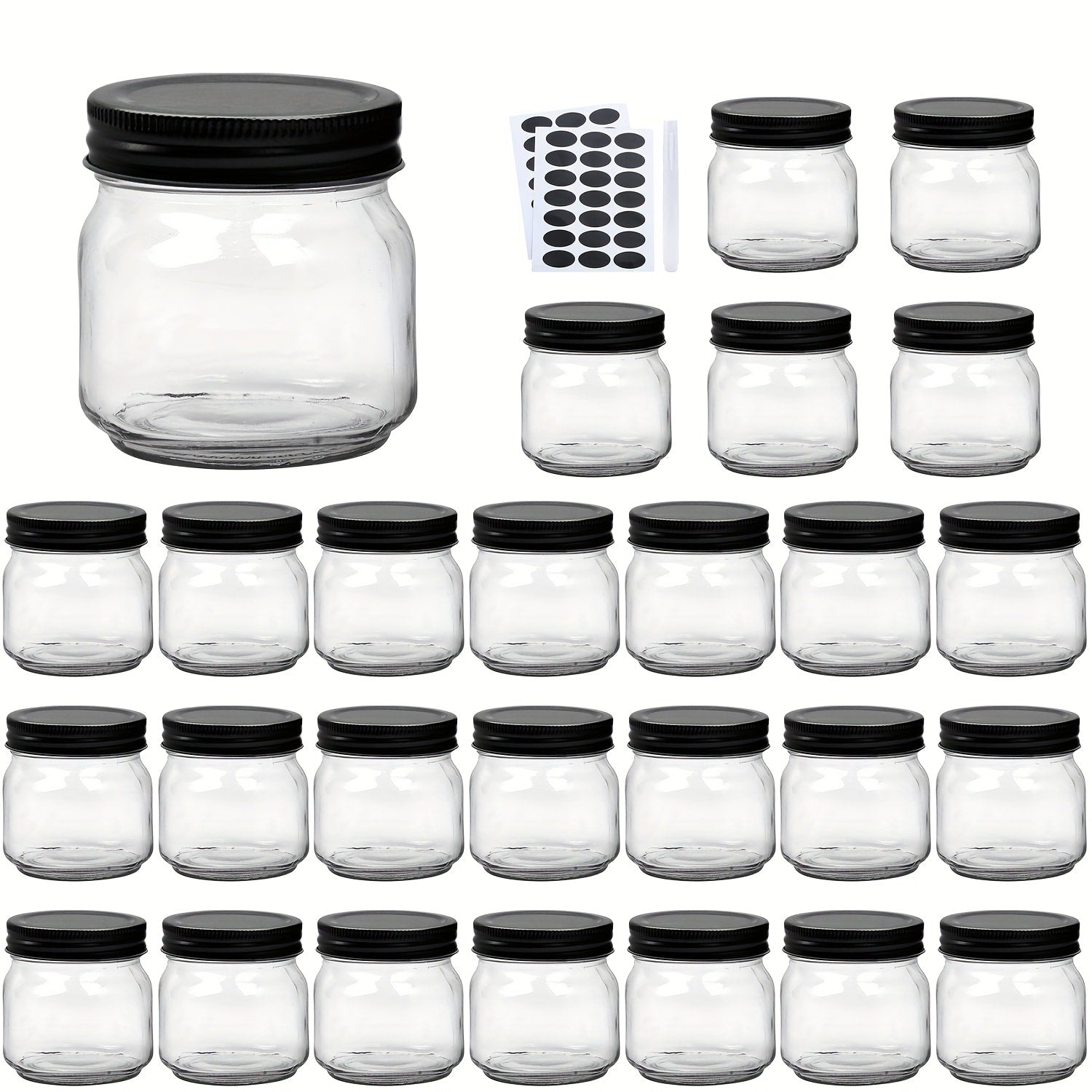 Mason Jars 8oz Glass Jars with Lids ¨C 9/18/27/36 Pack Regular Mouth Canning Jars for Storage, Spices, Jelly, Jam, Honey & Caviar | Dishwasher Safe Spiral Lid Kitchen Storage Containers Set