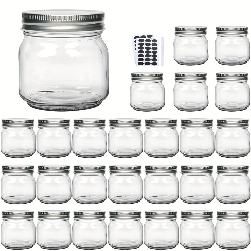 Mason Jars 8oz Glass Jars with Lids ¨C 9/18/27/36 Pack Regular Mouth Canning Jars for Storage, Spices, Jelly, Jam, Honey & Caviar | Dishwasher Safe Spiral Lid Kitchen Storage Containers Set