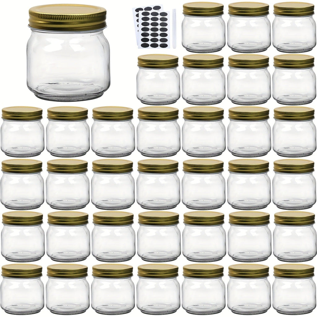 Mason Jars 8oz Glass Jars with Lids ¨C 9/18/27/36 Pack Regular Mouth Canning Jars for Storage, Spices, Jelly, Jam, Honey & Caviar | Dishwasher Safe Spiral Lid Kitchen Storage Containers Set