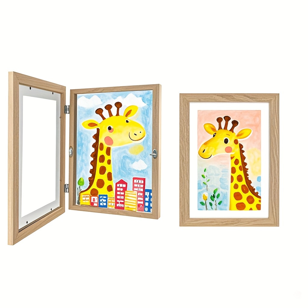 Kids Artwork Frame Front Opening Changeable 8.5x11 Children Art Display Picture Frame Holds 100+ Pieces for Drawing Crafts Photos 2 Pack 4 Pack Wood White