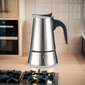 Stovetop Espresso Maker Moka Pot 9 Cup Stainless Steel Manual Coffee Brewer No Electricity Required for Strong Coffee Latte Espresso Home Kitchen