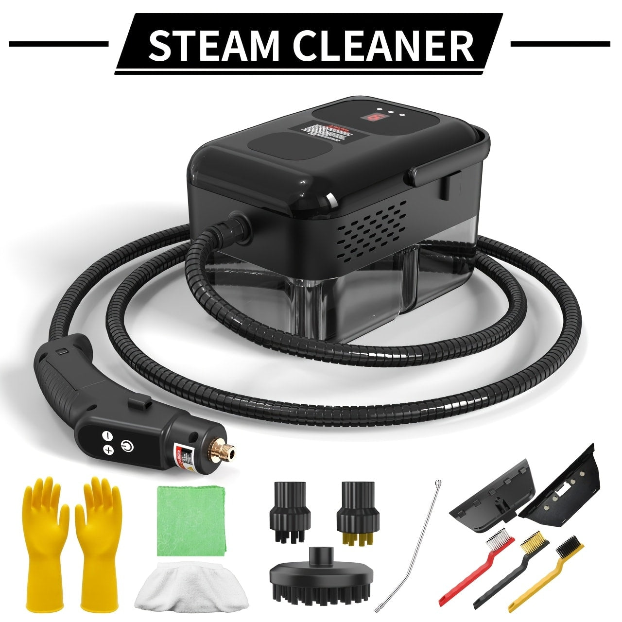 Handheld Steam Cleaner 2500W High Pressure for Home Kitchen Grease Sofa Air Conditioner Washing Machine Floor Tile Bathroom