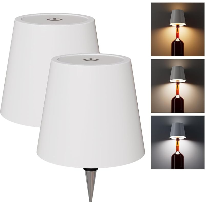 Rechargeable LED Bottle Lamp Table Lamp, 3 Color Temperatures, Touch Control Dimmable Bedside Light for Bedroom Dining Room Bar Desk ¨C Modern Minimalist Design