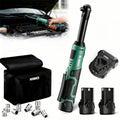 Cordless Ratchet Wrench 3/8 Inch 12V ¨C KIMO 40ft-lb Torque Power Ratchet Set with 2.0Ah Battery, Fast Charger & 8 Sockets