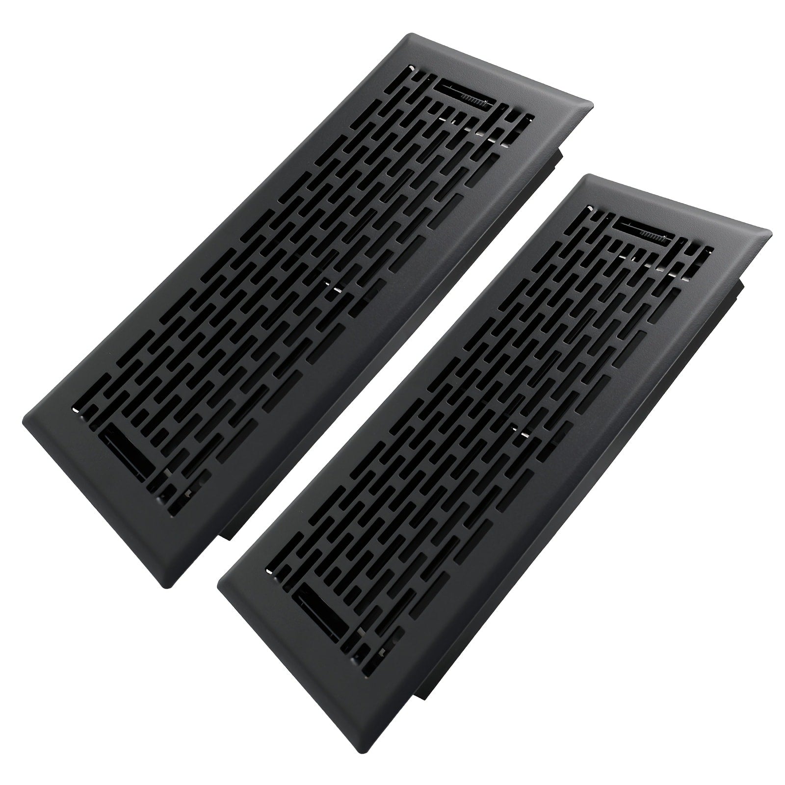 Floor Vent Register Cover 4x10 Inch Heavy Duty Walkable Steel Decorative Air Vent Grille Adjustable Airflow for Home HVAC 2-Pack Savannah Boston Design Multi Finish