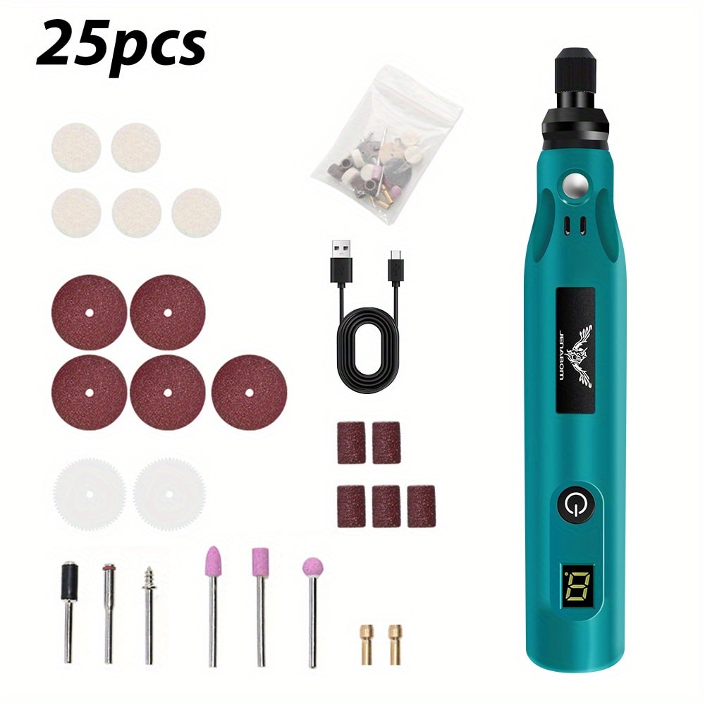 Electric Engraving Pen Kit 25/39PCS - Rechargeable Rotary Tool Set with Adjustable Speed for Engraving, Sanding, Polishing, Drilling & Etching - Portable Multifunctional Power Tool for DIY Crafts