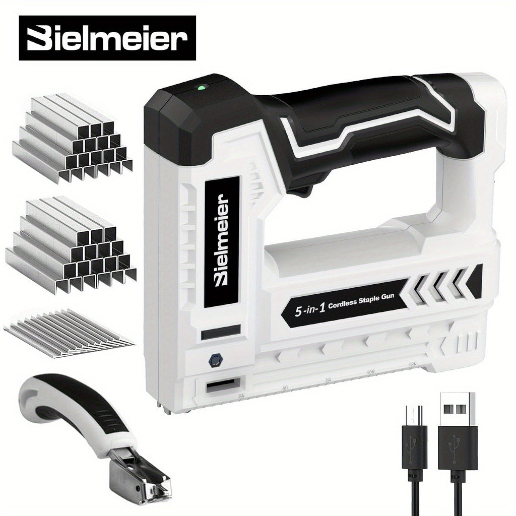 Cordless Stapler Brad Nailer 2-in-1 4V / 20V No Compressor ¨C Lightweight with Battery, Charger & 1600pcs Nails & Staples, for Carpentry, Home Improvement, Upholstery & DIY ¨C Multiple Colors & Upgrade Versions