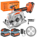 Brushless Circular Saw 5-Inch Kit 6900RPM with Battery & Charger ¨C 45¡ã Bevel Cut, Up to 6 Saw Blades, 2.0AH / 4.0AH Battery Options, Cordless Woodworking Saw for Wood Cutting, Garden & DIY Projects