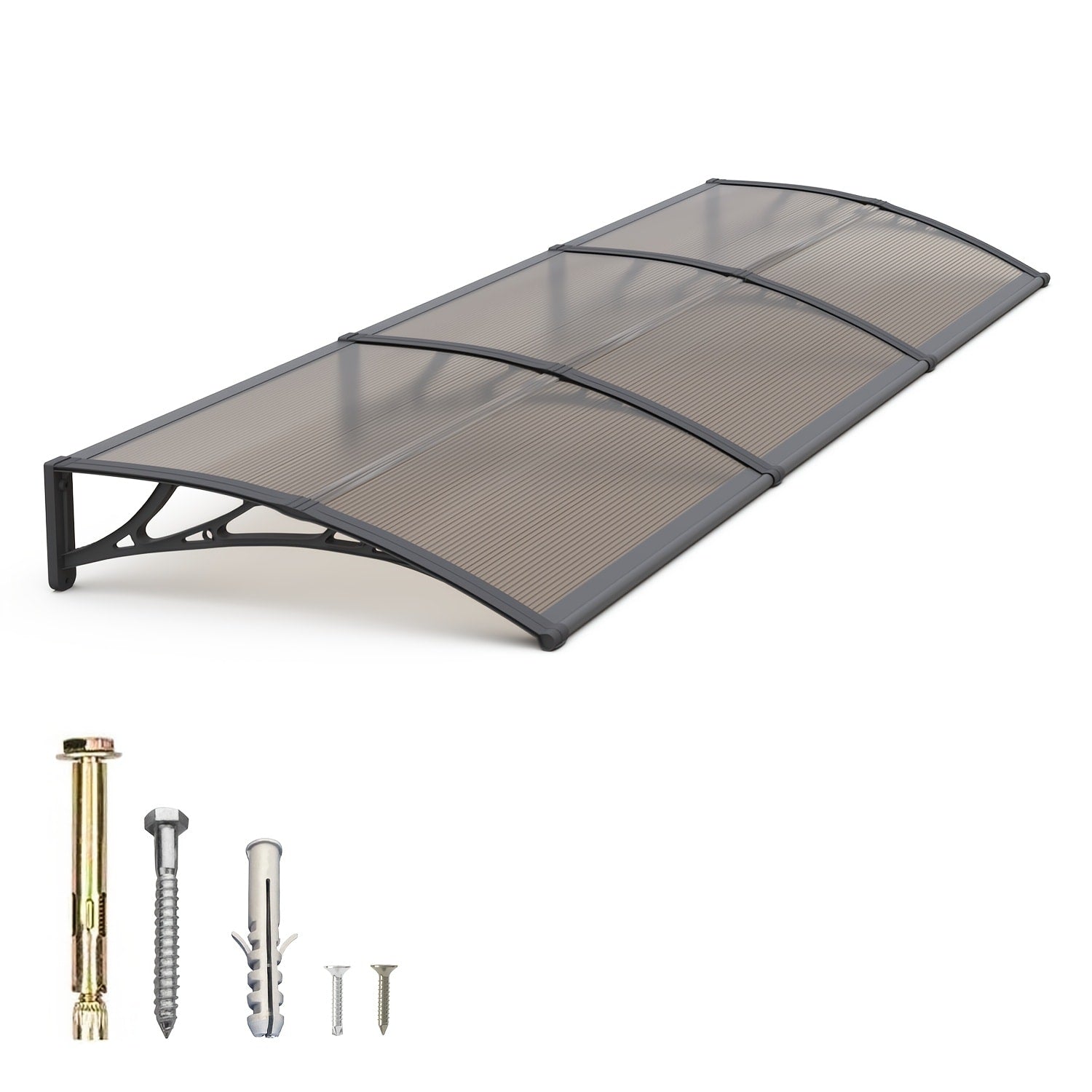 Window Awning Door Canopy Polycarbonate Overhang ¨C UPF 50+ UV & Rain Protection, Leak-Proof Hollow Sheet, Weather-Resistant Outdoor Patio Awning for Doorways, Windows, Storefronts ¨C Multiple Sizes & Colors