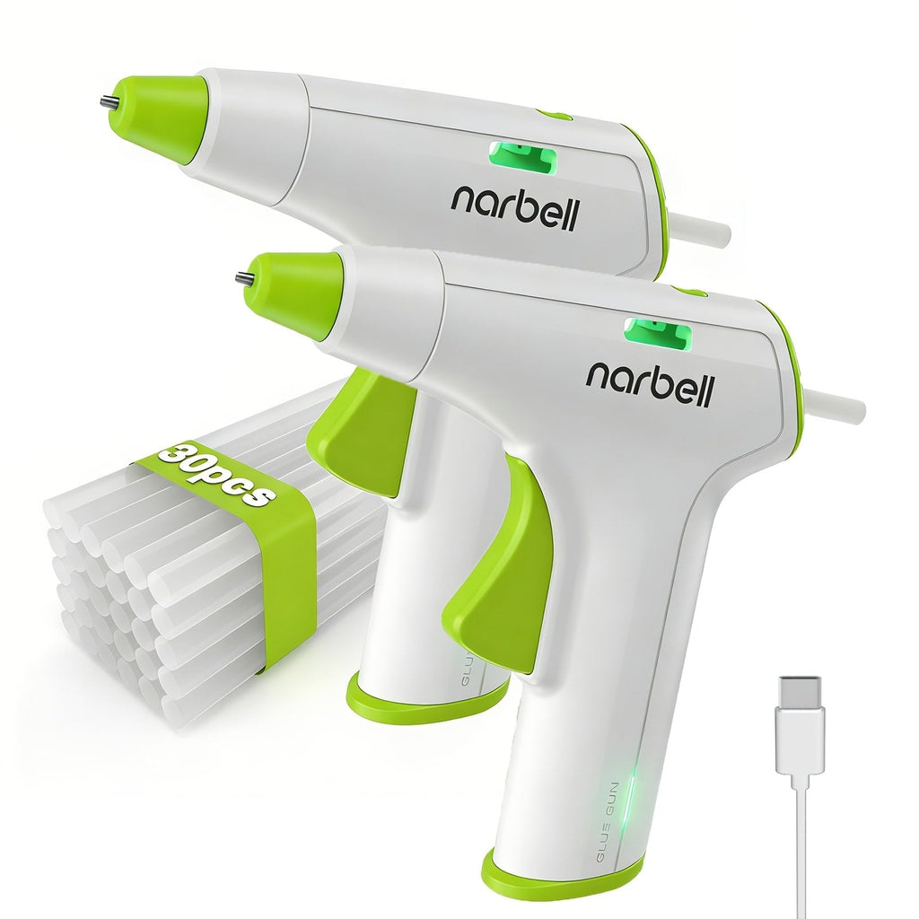Cordless Hot Glue Gun Fast Heating USB Rechargeable 2000mAh ¨C 12-Second Heat-Up, Anti-Drip Nozzle, Auto Shut-Off, Mini Glue Sticks Included, Portable Wireless Glue Gun for DIY Crafts, Home Repair, Floral & Plush Toy Projects