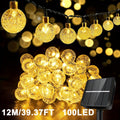 Solar String Lights Outdoor LED ¨C 39/50/72/100/105FT Spherical Bulb & Warm/Cool White with Remote Control | IP65 Waterproof 12-Hour Solar Powered Fairy Lights for Patio, Garden & Festival Decoration