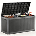 Large Resin Deck Box Lockable Outdoor Storage 80/100 Gallon ¨C 345L UV Protected Weatherproof Patio Storage Box | Sit-On Lid Deck Storage Chest for Pool Accessories, Garden Tools & Outdoor Gear