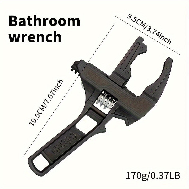 Bathroom Wrench Tool Multifunctional, Adjustable Double-Ended Open-End Wrench for Sink, Faucet, Water Pipe & Heating Repair, Space-Saving Plumbing Hand Tool for Home Bathroom Kitchen