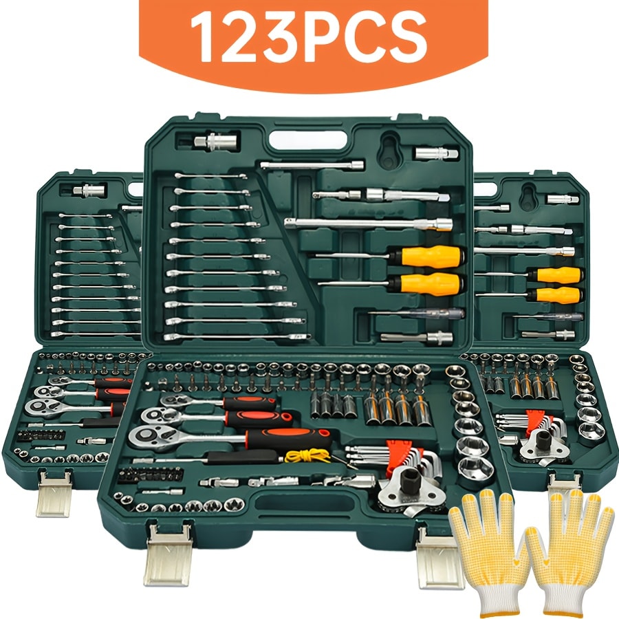 Ratchet Socket Wrench Set with Handle ¨C 50/53/96/123/218/999PCS | 3/8¡± Drive CR-V Steel | Metric & Imperial Sizes | Car Maintenance, Boat & Home Repair Tool Kit for Mechanics