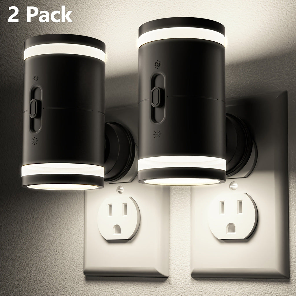 LED Night Light Plug In Dusk to Dawn Sensor ¨C 5-120LM Adjustable Brightness, 3 Color Temperatures, Modern Plug-In Night Lights for Hallway, Bedroom, Staircase, Bathroom & Toddler Room, 2 or 4 Pack