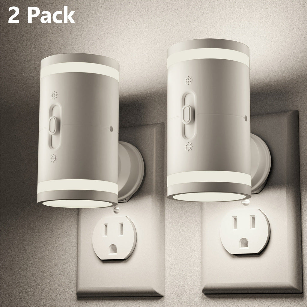 LED Night Light Plug In Dusk to Dawn Sensor ¨C 5-120LM Adjustable Brightness, 3 Color Temperatures, Modern Plug-In Night Lights for Hallway, Bedroom, Staircase, Bathroom & Toddler Room, 2 or 4 Pack