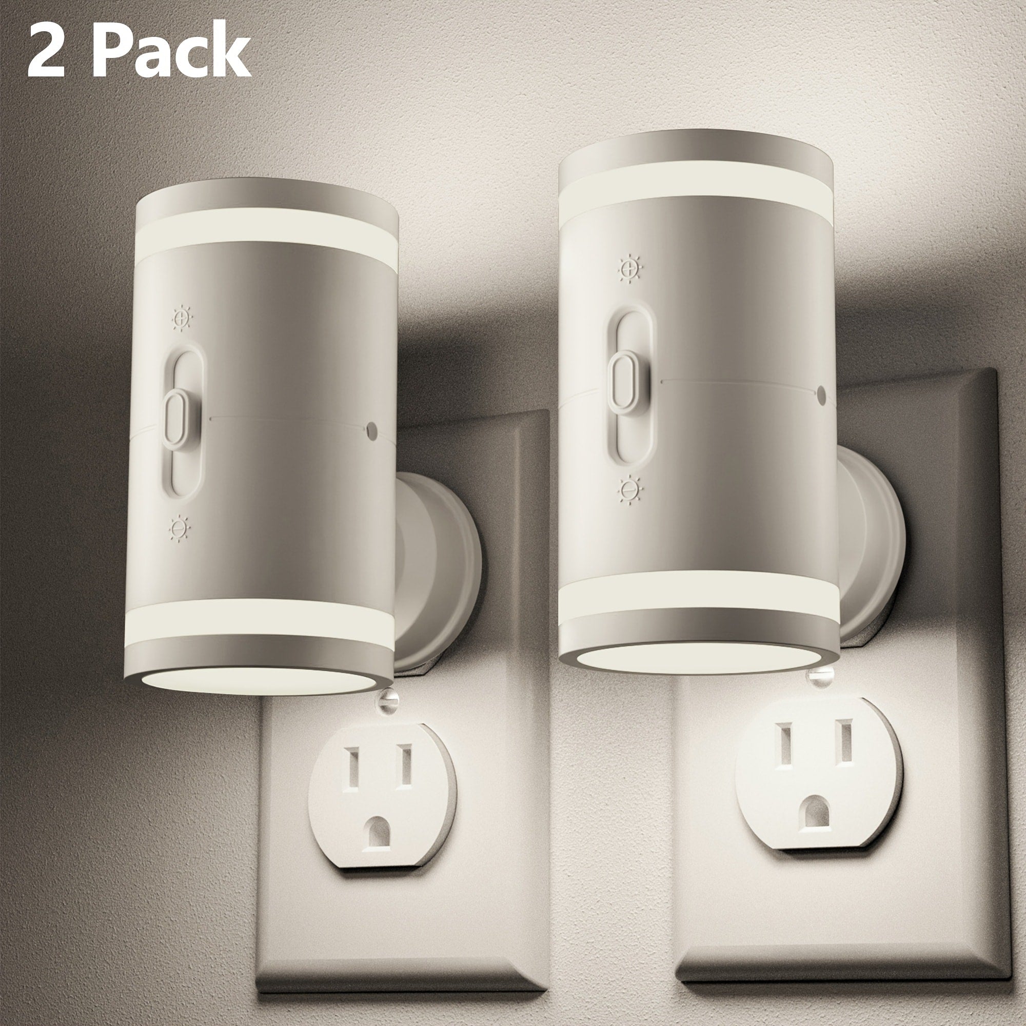 LED Night Light Plug In Dusk to Dawn Sensor ¨C 5-120LM Adjustable Brightness, 3 Color Temperatures, Modern Plug-In Night Lights for Hallway, Bedroom, Staircase, Bathroom & Toddler Room, 2 or 4 Pack