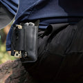 Multitool Belt Holster with Belt Clip & Loop, EDC Everyday Carry Organizer Sheath for Multi-Tools, Flashlight & Pen Holder, 4x5.5x1 Inch, Fits Leatherman Gerber & Most Multitools, Black & Brown