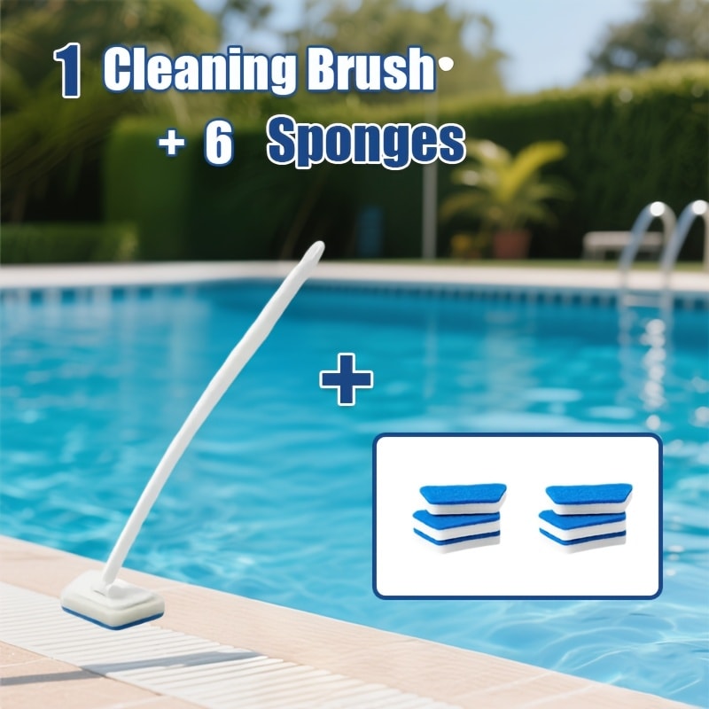 Shower Cleaning Brush Set Replaceable Heads ¨C Bathtub Scrubber, Wall Tile Brush, Window Glass Cleaner & Floor Brush, Detachable Extendable Handle Bathroom Deep Cleaning Kit (7/11/16 PCS)