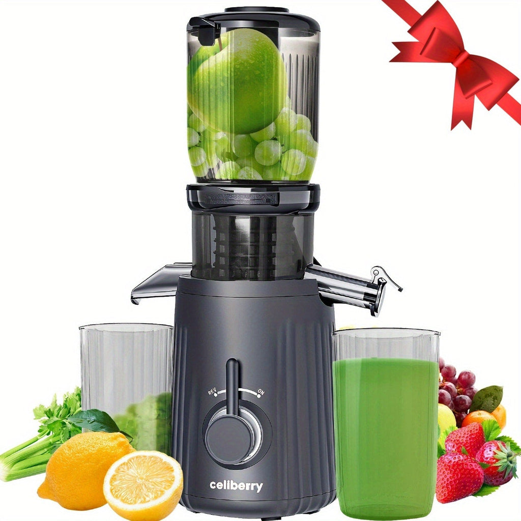 Masticating Juicer Cold Press - 4.25¡± Wide Feed Chute Auto-Feed Slow Juicer for Whole Fruits & Vegetables, 98% Juice Extraction, Quiet Motor, Easy to Clean, Compact for 1-2 People, Multiple Colors
