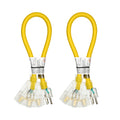 Heavy Duty Extension Cord Splitter Tri-Tap 2-Pack ¨C 15A SJTW Contractor Grade, LED Lighted Plug, 2ft Yellow Jacket for Outdoor & Job Site Use