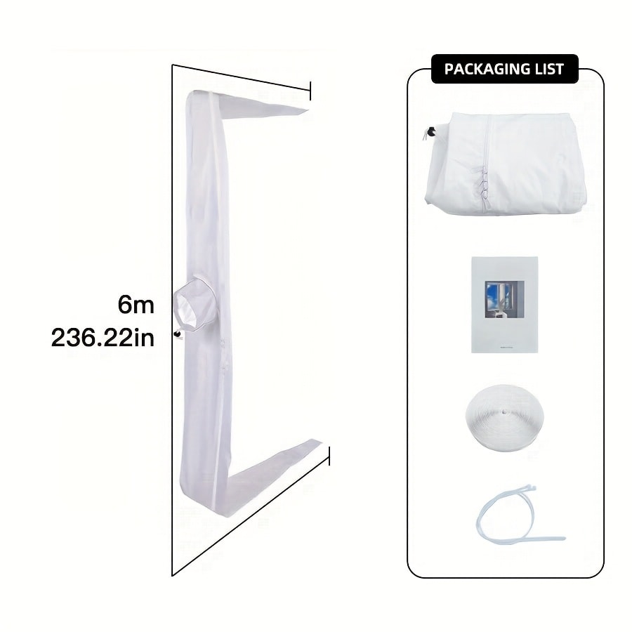 Portable AC Window Sealing Strip Universal | Adjustable Air Conditioner Exhaust Hose Seal Kit with Zipper & Adhesive | 4M 5M 220¡± 236¡± Sizes for All Portable Air Conditioners