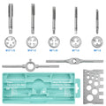 Tap and Die Set Metric ¨C 12-Piece & 40-Piece M3-M12 Thread Plug Straight Taper with Pitch Calipers & Wrench, Internal & External Threading Tool Kit for Metal, DIY & Home Repair