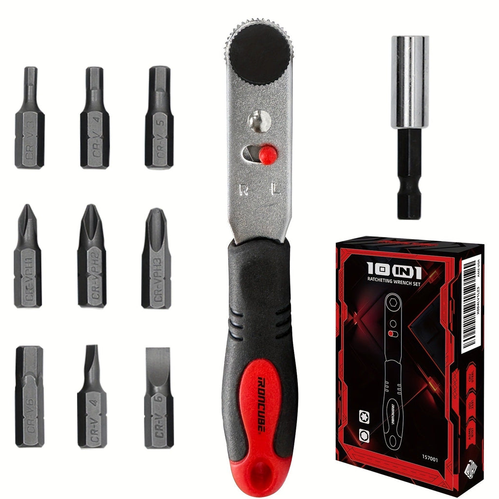 Ratchet Angle Screwdriver Set 10-in-1 & 16-in-1 ¨C Magnetic Multi-Bit Right Angle Screwdriver for Tight Spaces, DIY, Bike Repair & Home Maintenance, Compact Flexible Tool Kit
