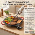 Electric Griddle Non-Stick with Adjustable Temperature ¨C 14.17¡± & 15.75¡± Sizes, Fast Heating for Pancakes, Crepes, Pizza & BBQ, Easy Clean Portable Cooking Pan for Breakfast & Family Meals