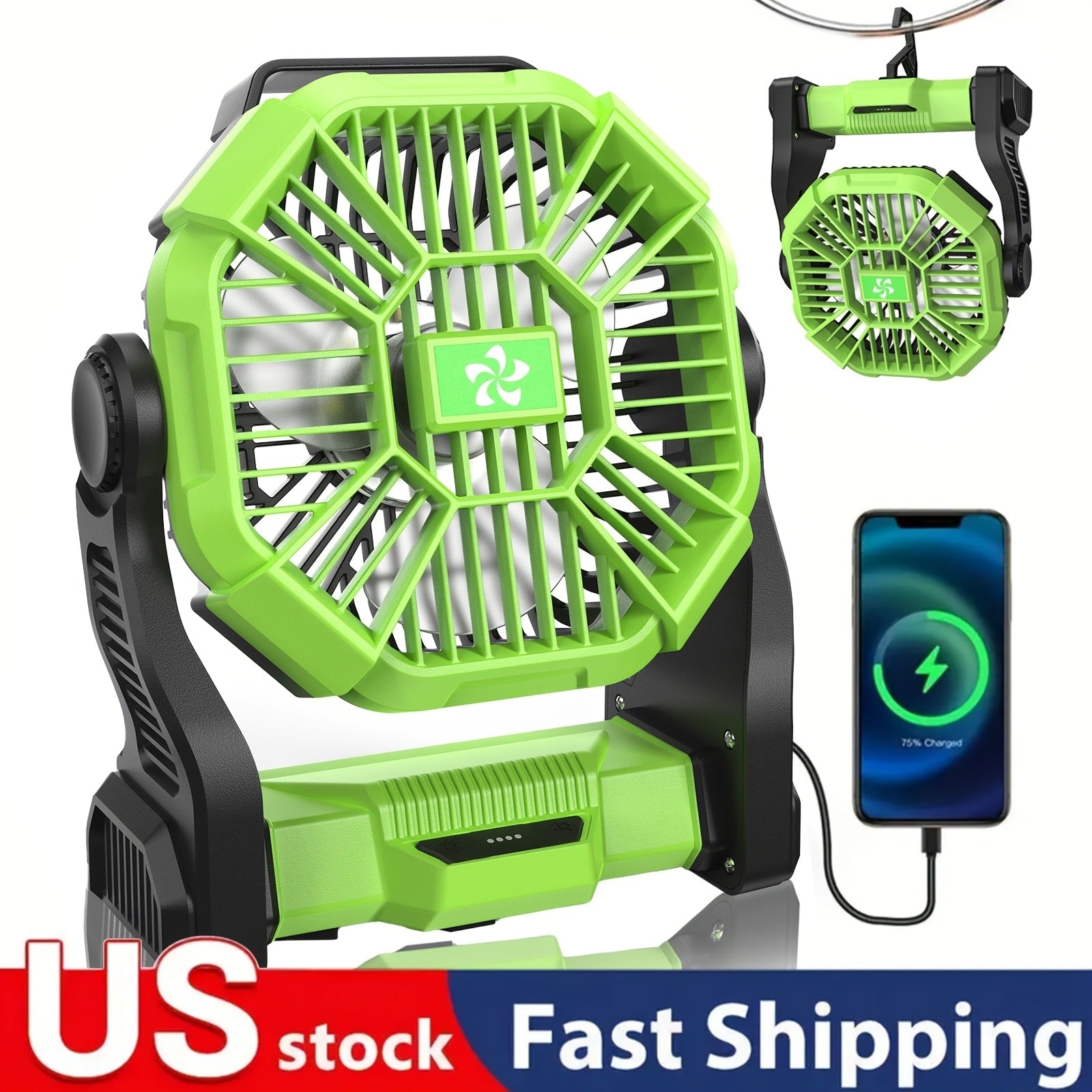 Camping Fan with LED Lantern, 3-in-1 Battery Powered Portable Fan Light for Tent Outdoor, Rechargeable Electric Fan with Timer 360¡ã Rotation, for Camping Hiking Barbecue Travel Emergency
