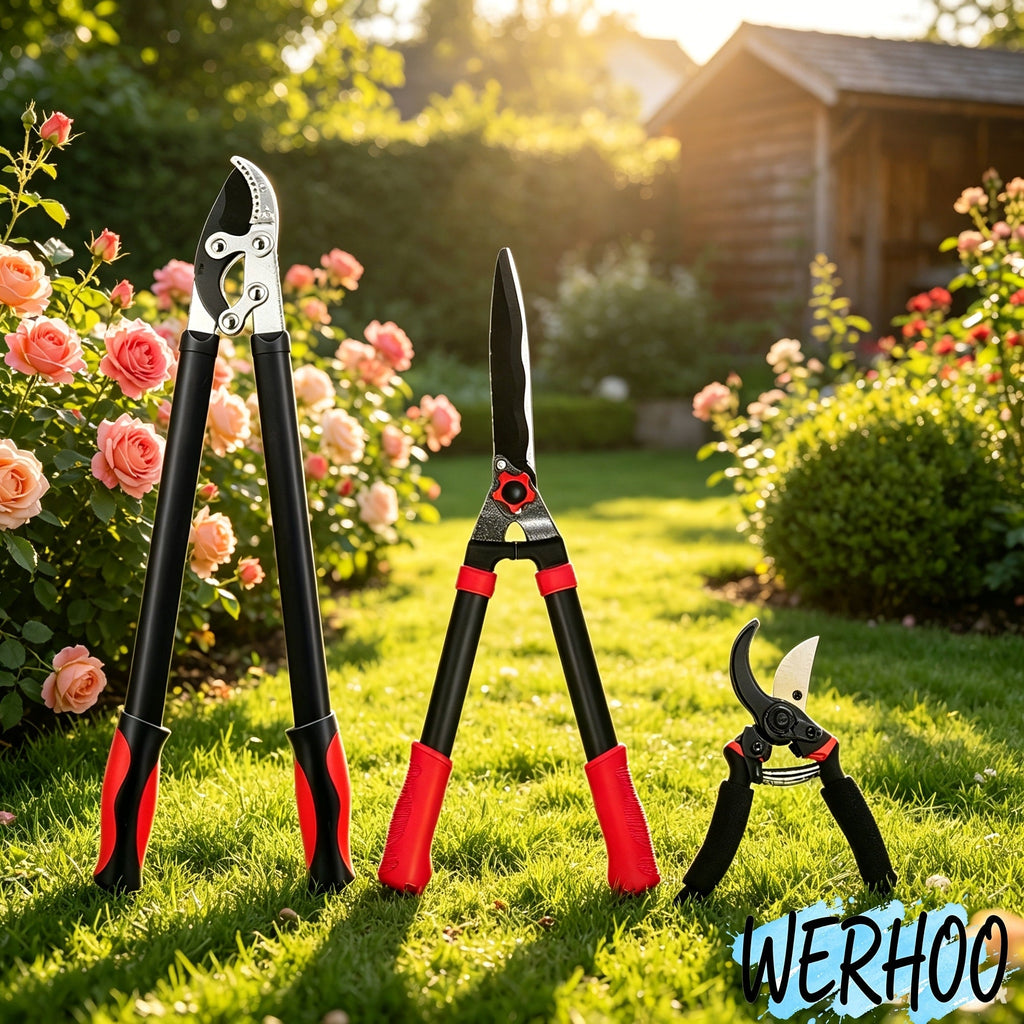Garden Pruning Shears Set Loppers Hedge Shears & Hand Pruner Combo ¨C Heavy Duty Alloy Steel Branch Cutter Kit with Compound Action, Ergonomic Grip for Yard Lawn Tree Shrub Trimming Indoor Outdoor
