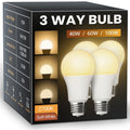 3-Way A19 Light Bulb 50 100 150W Equivalent 1500 Lumens E26 Medium Base ¨C Warm White 2700K & Daylight 5000K Three-Way Bulb for Bedroom Living Room Study Room Floor Lamp, 4 Pack