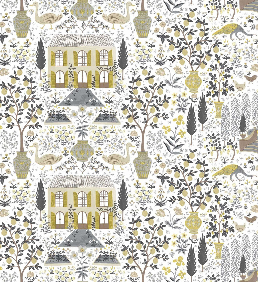 Camont Wallpaper - Linen & Metallic Gold