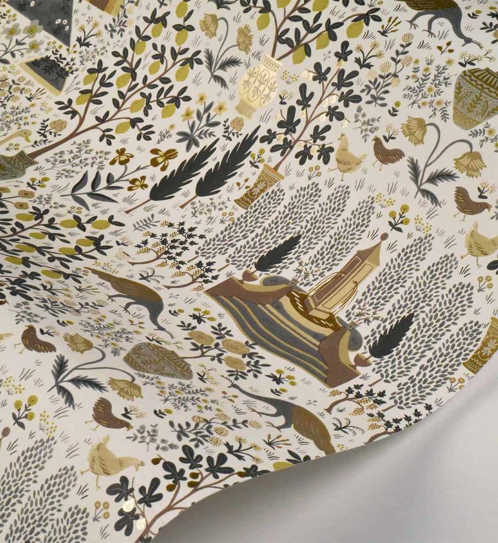 Camont Wallpaper - Linen & Metallic Gold