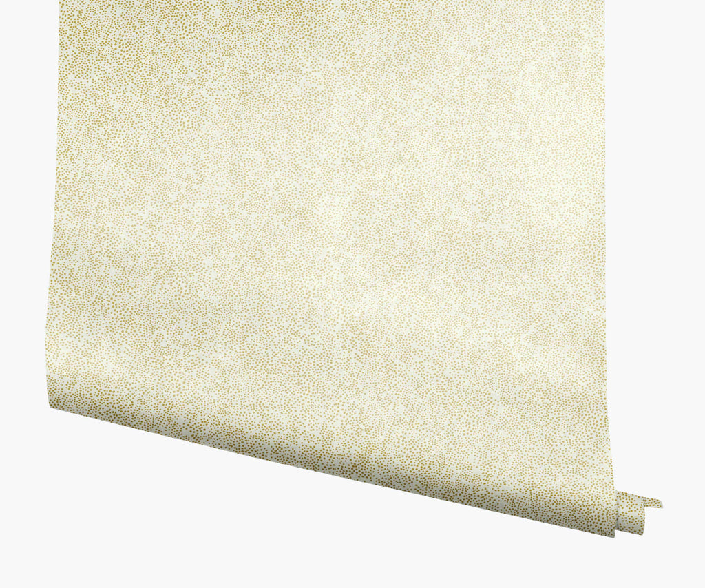 Champagne Dots Wallpaper - Metallic Gold & White