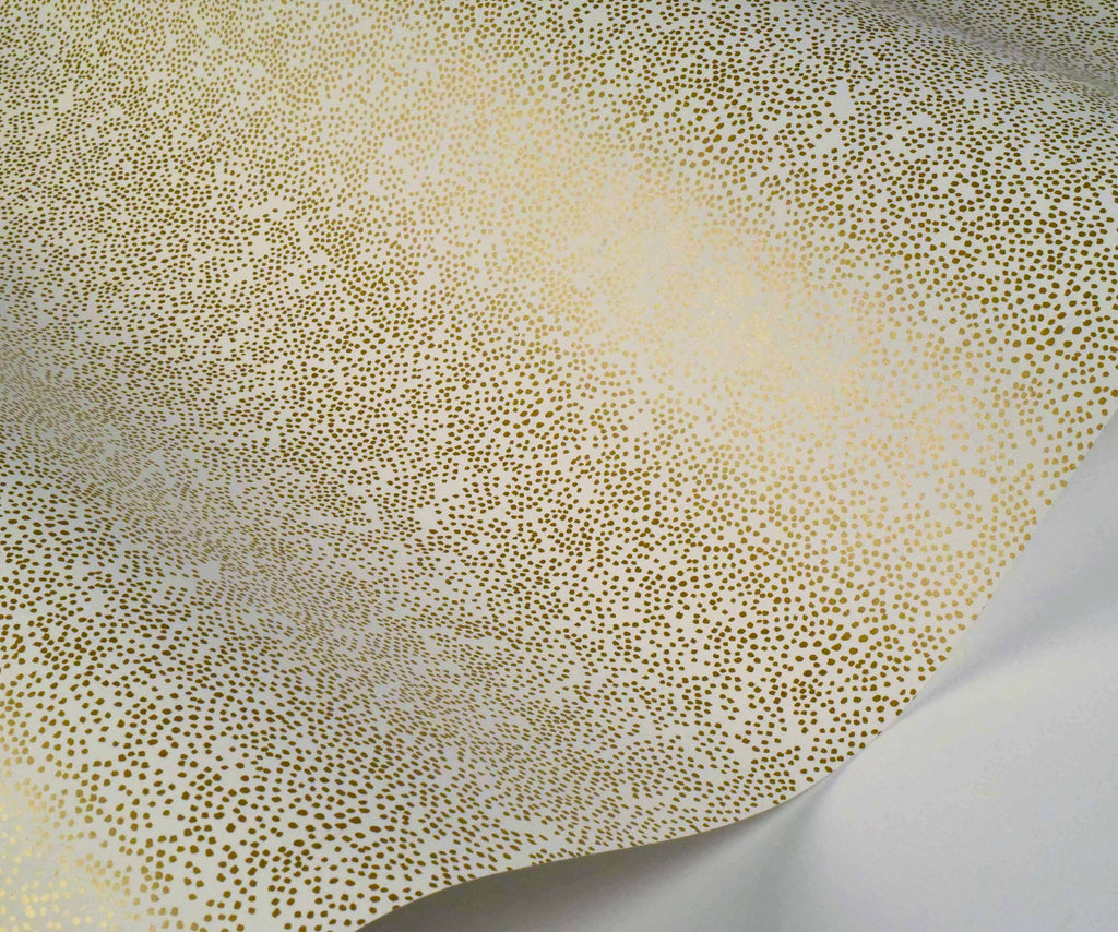 Champagne Dots Wallpaper Sample - Metallic Gold & White