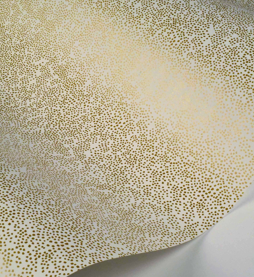 Champagne Dots Wallpaper - Metallic Gold & White
