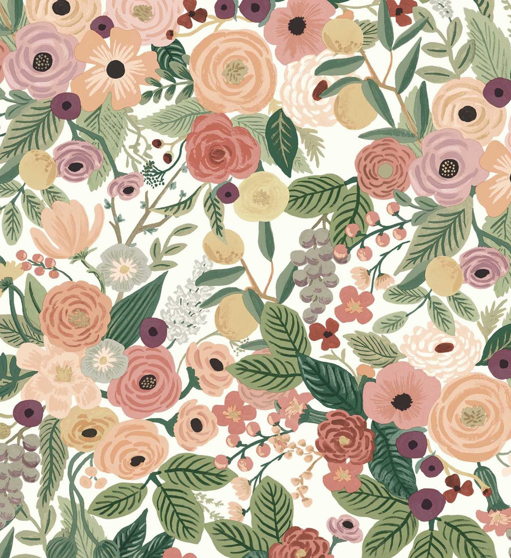 Garden Party Wallpaper - Burgundy Multi