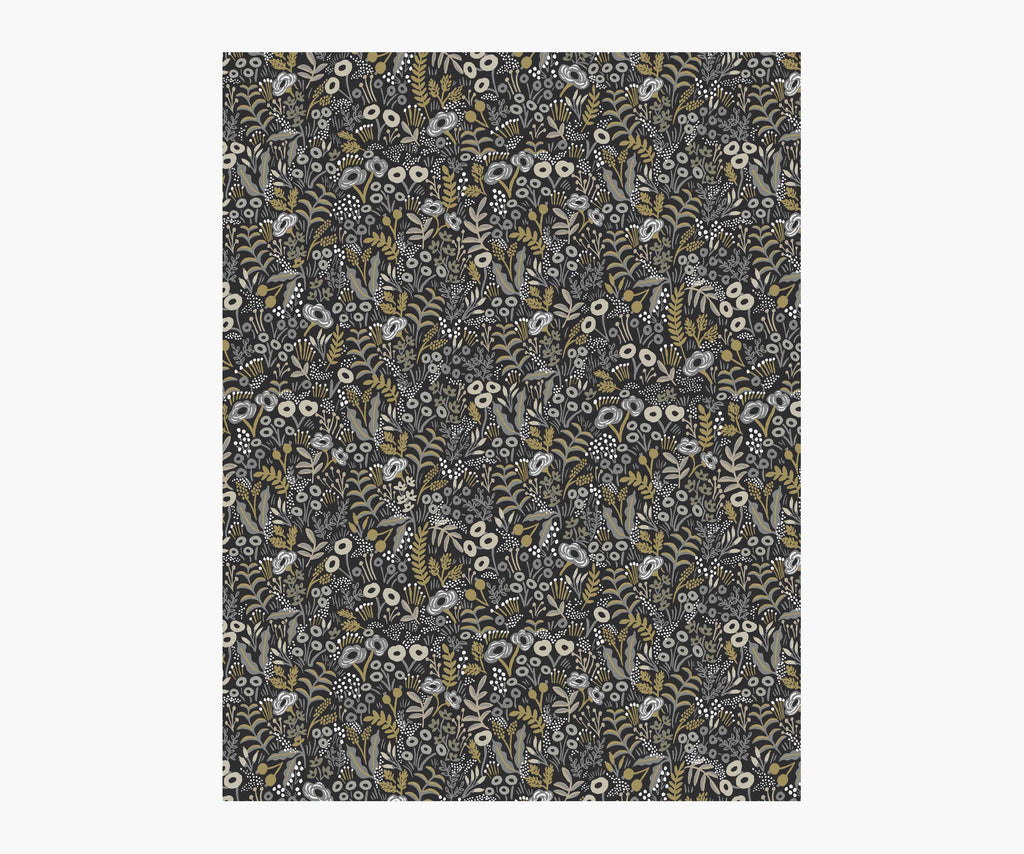 Tapestry Wallpaper Sample - Black Linen