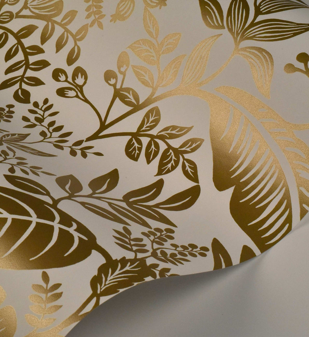 Canopy Wallpaper - Metallic Gold & White
