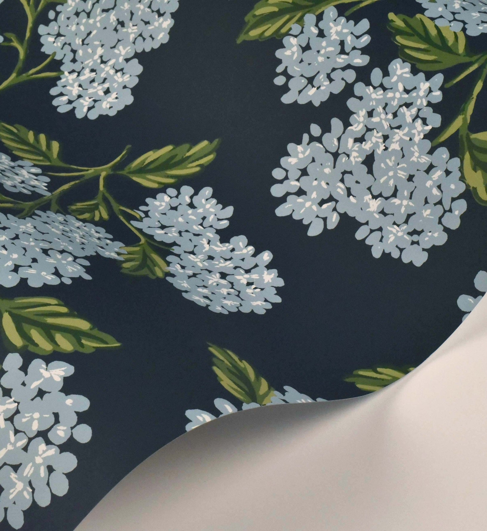 Hydrangea Wallpaper - Navy