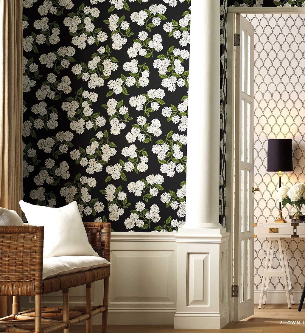 Hydrangea Wallpaper - Black & White