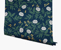 Peonies Wallpaper - Navy