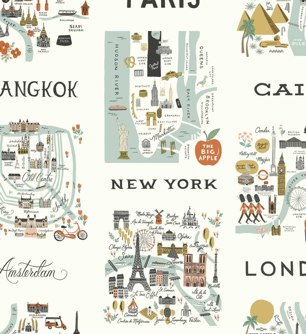 City Maps Wallpaper - Mint