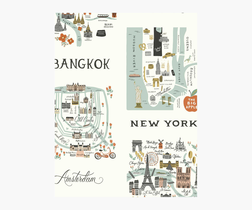 City Maps Wallpaper Sample - Mint