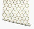 Laurel Wallpaper - Metallic Gold & White