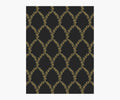 Laurel Wallpaper Sample - Metallic Gold & Black